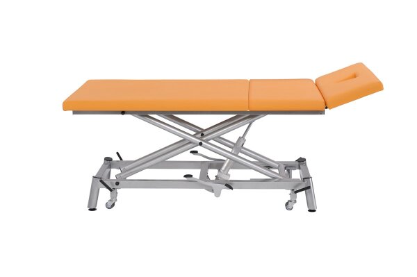 Hydraulischer Therapietisch Eco Fresh 3.0 in den Farben (für Bezug & Gestell) schwarz weiß ohne Einsatz für Nasenschlitz ohne Rundumschaltung mit Armauflagen