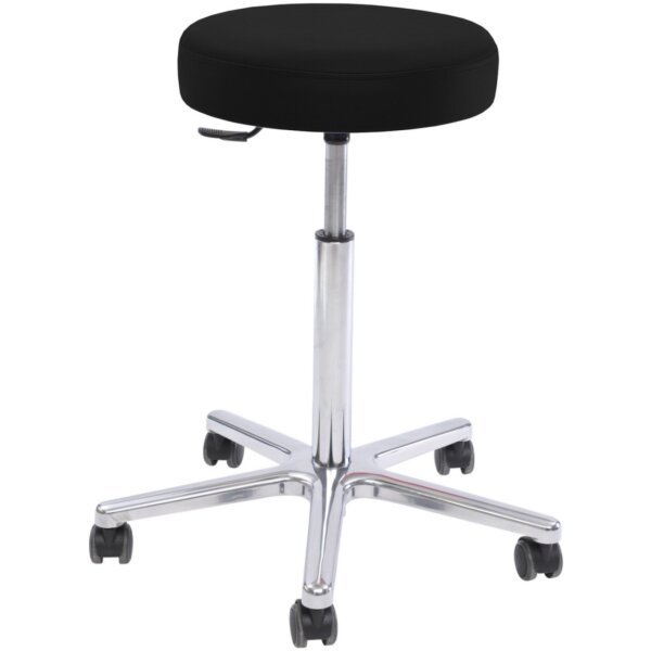 Polsterhocker 45-87cm, Alu kirsch Standard-Rollen für weiche Böden hoch: 60-86cm