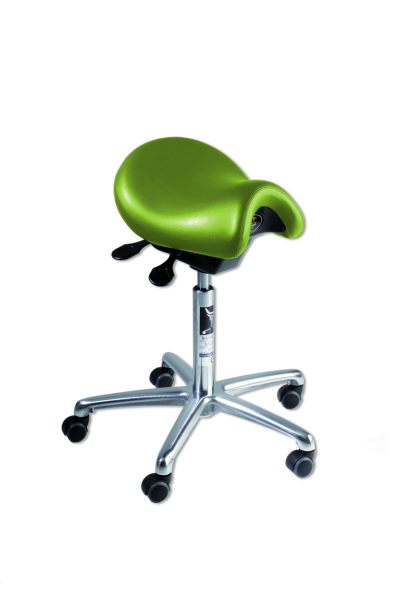 Bambach Sattelsitz in der Größe L kein Zubehör mit Standard-Rollen für weiche Böden Bezug in der Farbe lime Ausführung Cutaway