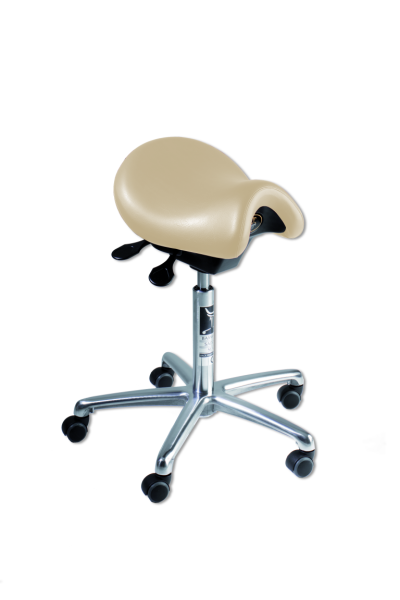 Bambach Sattelsitz in der Größe L Bezug Farbe creme mit Premium für harte Böden Ausführung Cutaway mit Armlehne & mit Rückenlehne