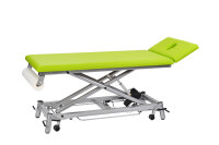 Elektrische Therapieliege Eco Fresh 2.0 safran silber mit Einsatz für Nasenschlitz ohne Rundumschaltung mit Armauflagen