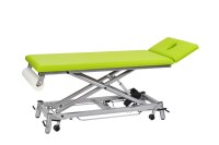 Elektrische Therapieliege Eco Fresh 2.0 in den Farben (für Bezug & Gestell) grasgrün anthrazit mit Einsatz für Nasenschlitz mit Rundumschaltung mit Armauflagen