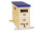 Sprungkasten Kiefer mit Kunstleder Aussparung längsseitig 5-teilig mit Fahreinrichtung  10 blau